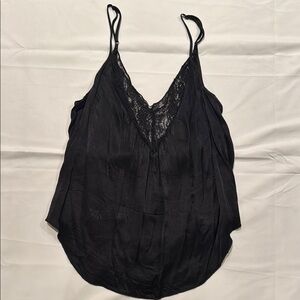 American Eagle Elegant Black Lace Trim Women's Top